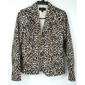 NWOT J.Crew Leopard Print Blazer Brown Tan XXS